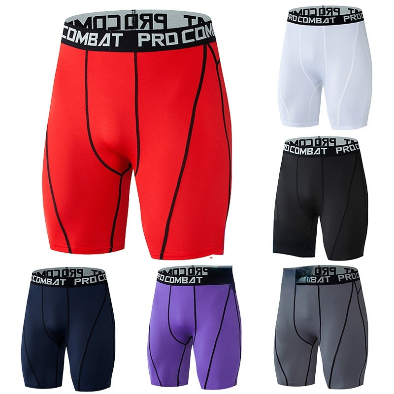 Men Bodybuilding Shorts Fitness Compression Leggings Workout Inseam Knickers Male Muscle Alive Elastic Compression Tights Skinny | TageUnlimited