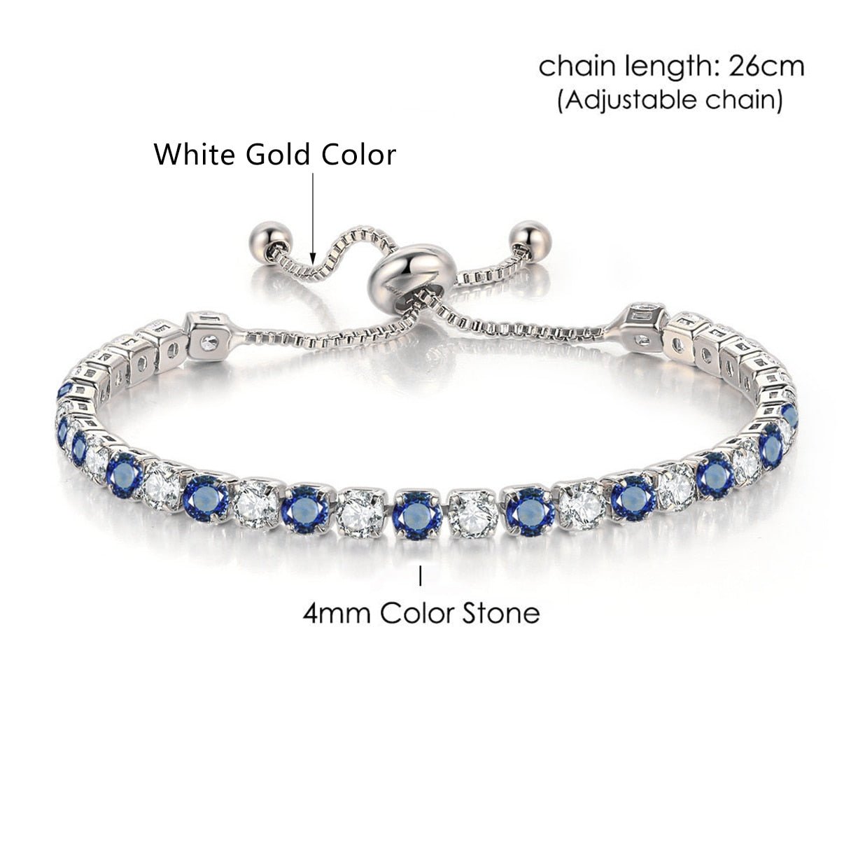 Adjustable Multicolor Tennis Bracelets For Women Ladies Wedding Rainbow Colorful Zircon Charm Bracelet Hand Chain Jewelry DZH043 | 0 | Tage-Active