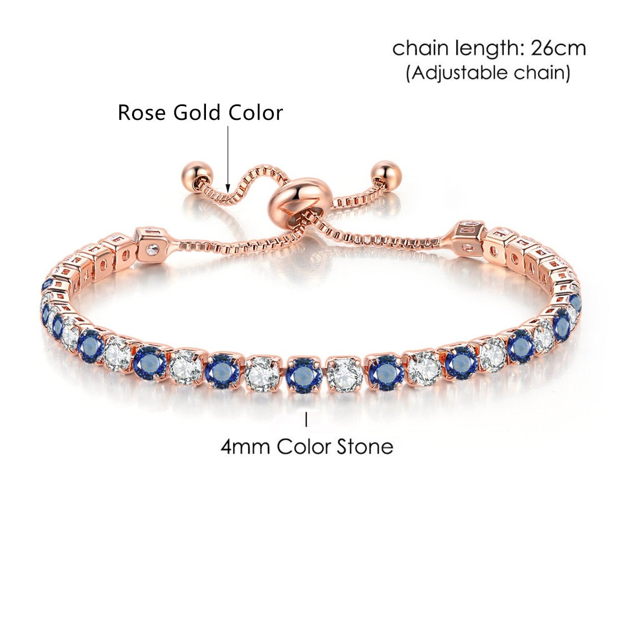 Adjustable Multicolor Tennis Bracelets For Women Ladies Wedding Rainbow Colorful Zircon Charm Bracelet Hand Chain Jewelry DZH043 | 0 | Tage-Active