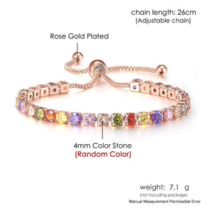 Adjustable Multicolor Tennis Bracelets For Women Ladies Wedding Rainbow Colorful Zircon Charm Bracelet Hand Chain Jewelry DZH043 | 0 | Tage-Active