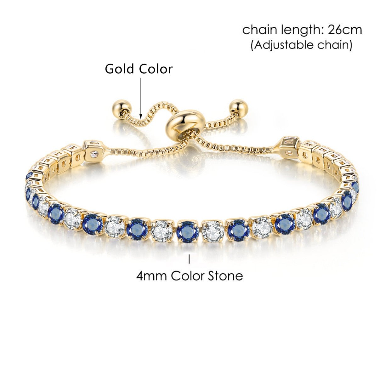 Adjustable Multicolor Tennis Bracelets For Women Ladies Wedding Rainbow Colorful Zircon Charm Bracelet Hand Chain Jewelry DZH043 | 0 | Tage-Active