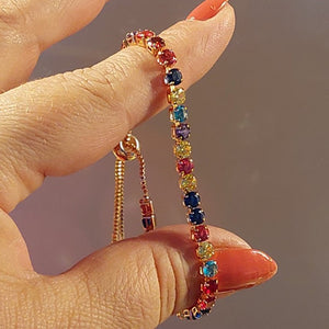 Adjustable Multicolor Tennis Bracelets For Women Ladies Wedding Rainbow Colorful Zircon Charm Bracelet Hand Chain Jewelry DZH043 | 0 | Tage-Active
