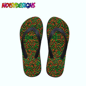 African Pattern Print Teenager Girls Flip Flops Women Casual Fashion House Slippers Slip-on Women flat Flip Flops Dropshipping | TageUnlimited