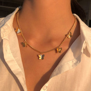 Animal Butterfly Short Necklace Vintage Golden Chain Butterfly Neck Necklace Bohemian Fashion Clavic Necklace Jewelry | 0 | Tage-Active