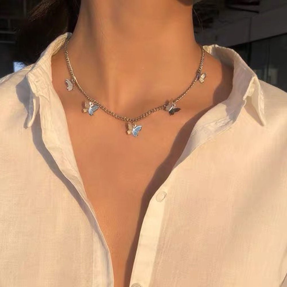Animal Butterfly Short Necklace Vintage Golden Chain Butterfly Neck Necklace Bohemian Fashion Clavic Necklace Jewelry | 0 | Tage-Active