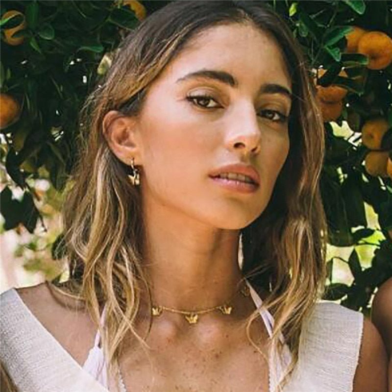 Animal Butterfly Short Necklace Vintage Golden Chain Butterfly Neck Necklace Bohemian Fashion Clavic Necklace Jewelry | 0 | Tage-Active