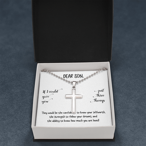 Dear Son | You Are Loved (Cross Necklace with Ball Chain)❤️💎 | Jewelry | A1014T, E070T, lx-E070, PB23-WOOD, PROD-1834959, PT-1512, TNM-1, USER-43062 | TageUnlimited