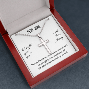 Dear Son | You Are Loved (Cross Necklace with Ball Chain)❤️💎 | Jewelry | A1014T, E070T, lx-E070, PB23-WOOD, PROD-1834959, PT-1512, TNM-1, USER-43062 | TageUnlimited