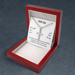 Dear Son | You Are Loved (Cross Necklace with Ball Chain)❤️💎 | Jewelry | A1014T, E070T, lx-E070, PB23-WOOD, PROD-1834959, PT-1512, TNM-1, USER-43062 | TageUnlimited