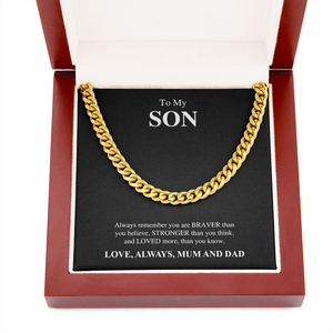 To My Son | You Are Braver Than You Think ❤️🖤 | Jewelry | C30184T, C30184TG, lx-C30184, PB23-WOOD, PROD-1831498, PT-1772, USER-43062 | TageUnlimited