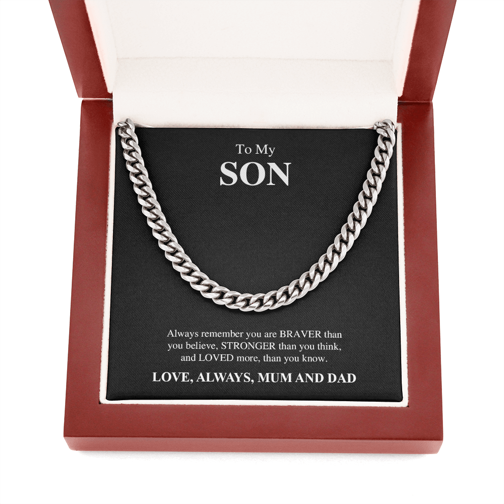 To My Son | You Are Braver Than You Think ❤️🖤 | Jewelry | C30184T, C30184TG, lx-C30184, PB23-WOOD, PROD-1831498, PT-1772, USER-43062 | TageUnlimited