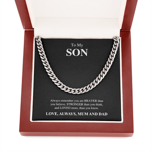To My Son | You Are Braver Than You Think ❤️🖤 | Jewelry | C30184T, C30184TG, lx-C30184, PB23-WOOD, PROD-1831498, PT-1772, USER-43062 | TageUnlimited