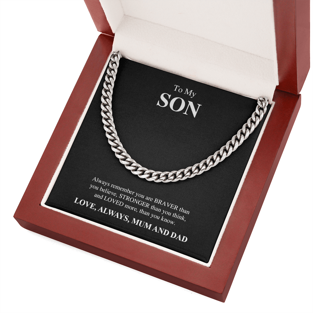 To My Son | You Are Braver Than You Think ❤️🖤 | Jewelry | C30184T, C30184TG, lx-C30184, PB23-WOOD, PROD-1831498, PT-1772, USER-43062 | TageUnlimited