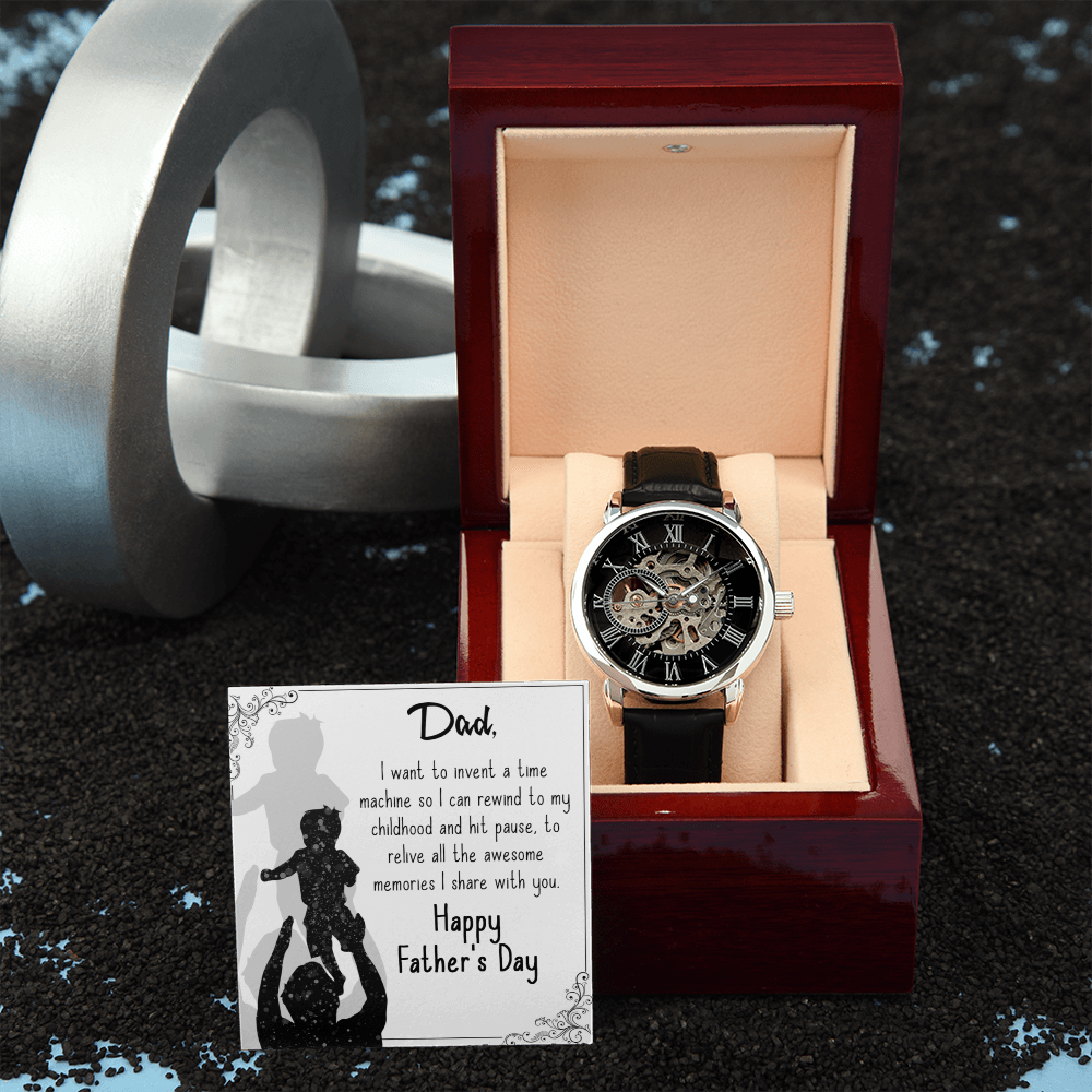 To My Dad Gift Watch | I Want To Invent A Time Machine | Father's Day Gift | Jewelry | PB24-WOOD, PROD-2245533, PT-4320, USER-43062, W30044 | TageUnlimited