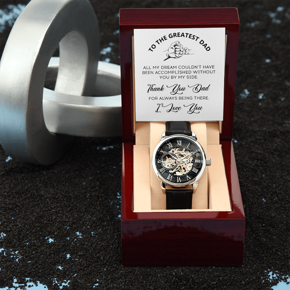 To The Greatest Dad Gift Watch | Thank You Dad For Always Being There | Jewelry | PB24-WOOD, PROD-2219694, PT-4320, USER-43062, W30044 | TageUnlimited