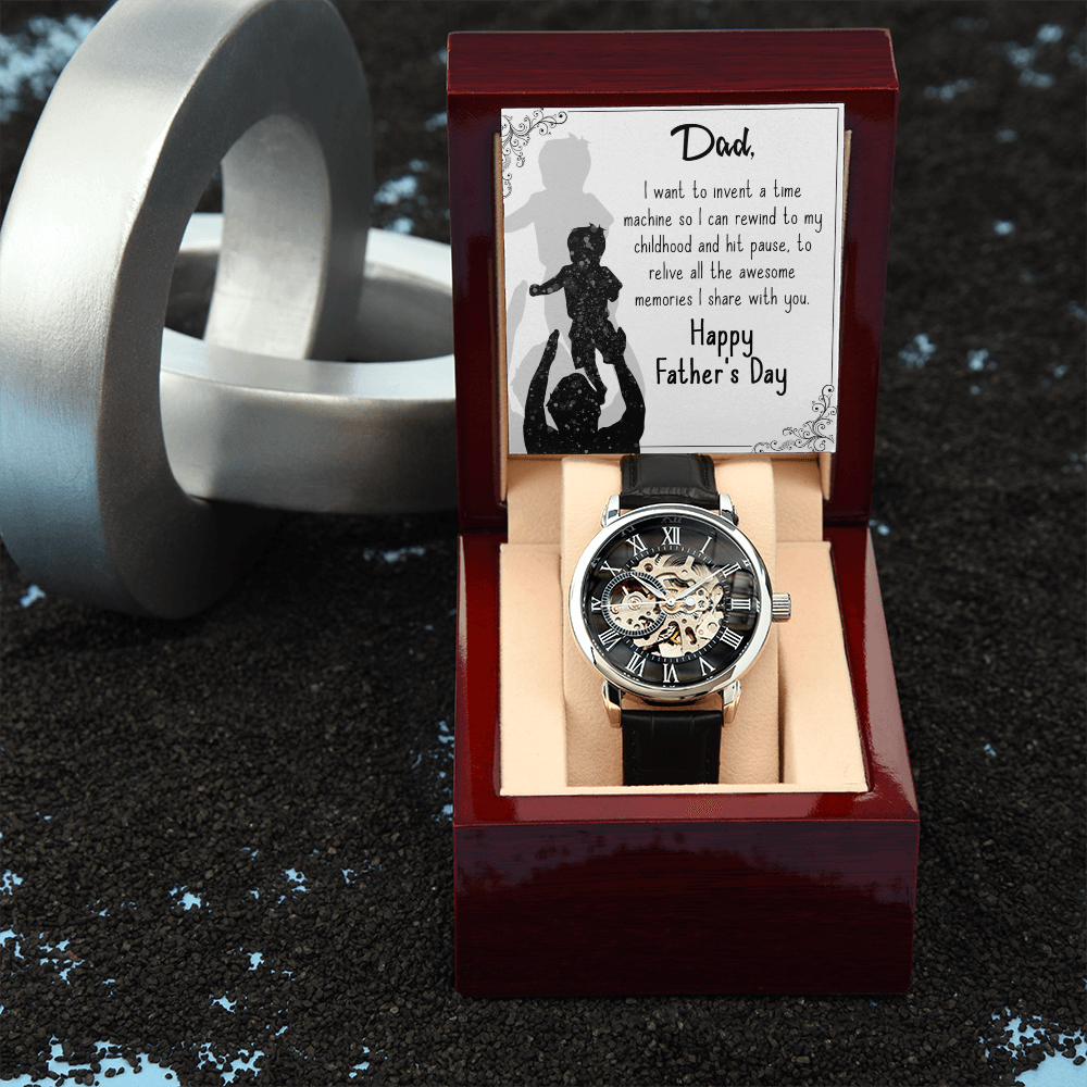 To My Dad Gift Watch | I Want To Invent A Time Machine | Father's Day Gift | Jewelry | PB24-WOOD, PROD-2245533, PT-4320, USER-43062, W30044 | TageUnlimited
