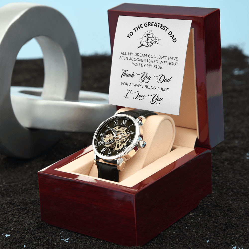 To The Greatest Dad Gift Watch | Thank You Dad For Always Being There | Jewelry | PB24-WOOD, PROD-2219694, PT-4320, USER-43062, W30044 | TageUnlimited