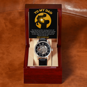 To My Dad Gift Watch | Your Arms Are My Shelter | Father's Day Gift | Jewelry | PB24-WOOD, PROD-2222093, PT-4320, USER-43062, W30044 | TageUnlimited