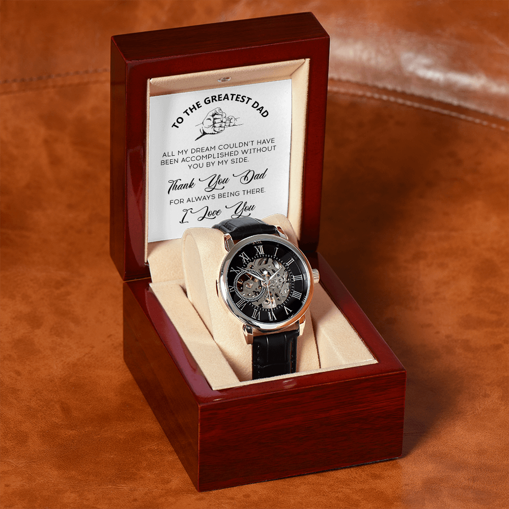 To The Greatest Dad Gift Watch | Thank You Dad For Always Being There | Jewelry | PB24-WOOD, PROD-2219694, PT-4320, USER-43062, W30044 | TageUnlimited