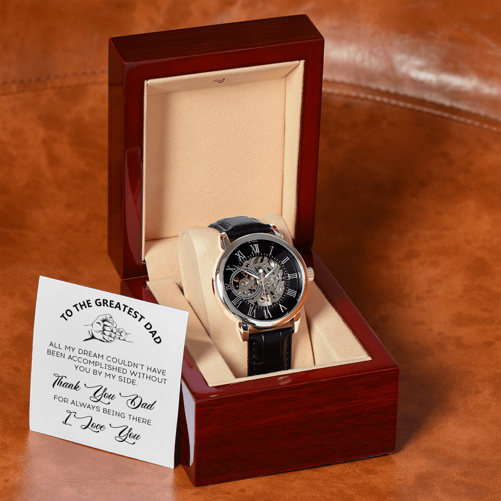To The Greatest Dad Gift Watch | Thank You Dad For Always Being There | Jewelry | PB24-WOOD, PROD-2219694, PT-4320, USER-43062, W30044 | TageUnlimited