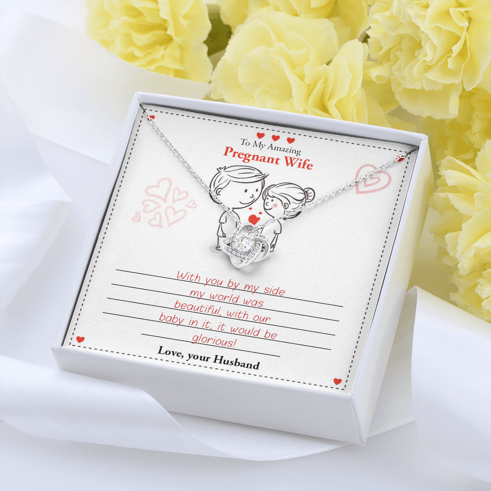 My Amazing Pregnant Wife | With You by My Side 💖💝(Love Knot Necklace) | Jewelry | C30011TG, C30011TR, lx-C30011, PB23-WOOD, PROD-1859619, PT-922, TNM-1, USER-43062 | TageUnlimited
