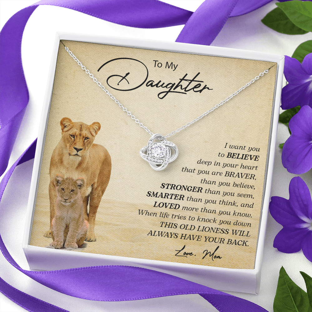 To My Daughter | I Want You To Believe (Love Knot Necklace) | Jewelry | C30011TG, C30011TR, lx-C30011, PB23-WOOD, PROD-2249175, PT-922, TNM-1, USER-43062 | TageUnlimited