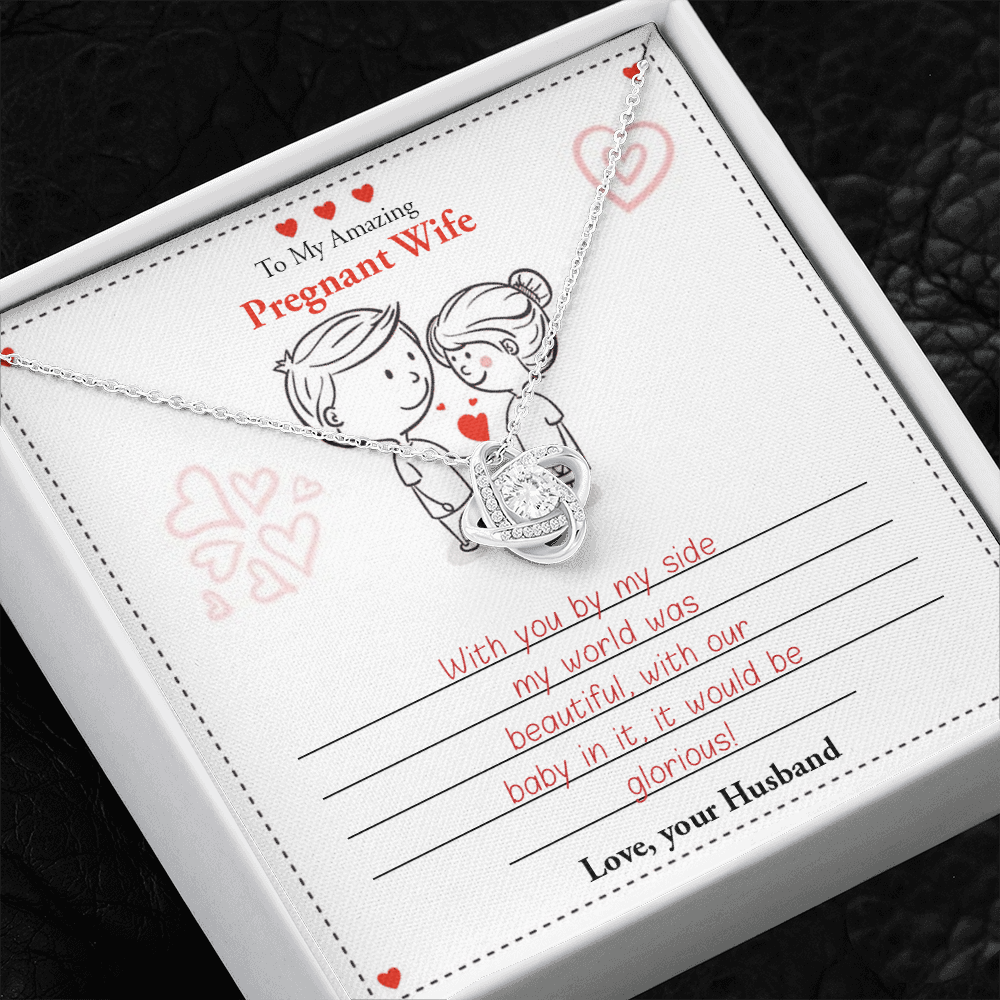 My Amazing Pregnant Wife | With You by My Side 💖💝(Love Knot Necklace) | Jewelry | C30011TG, C30011TR, lx-C30011, PB23-WOOD, PROD-1859619, PT-922, TNM-1, USER-43062 | TageUnlimited
