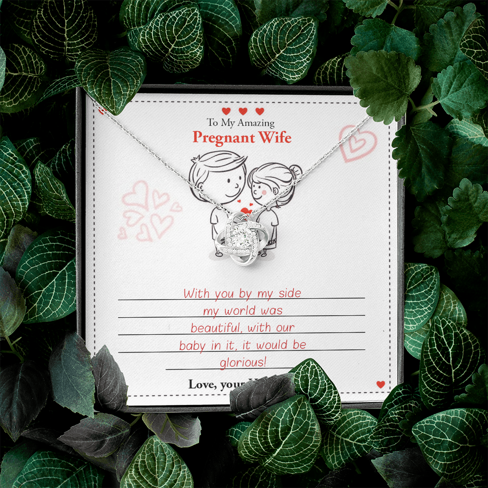 My Amazing Pregnant Wife | With You by My Side 💖💝(Love Knot Necklace) | Jewelry | C30011TG, C30011TR, lx-C30011, PB23-WOOD, PROD-1859619, PT-922, TNM-1, USER-43062 | TageUnlimited