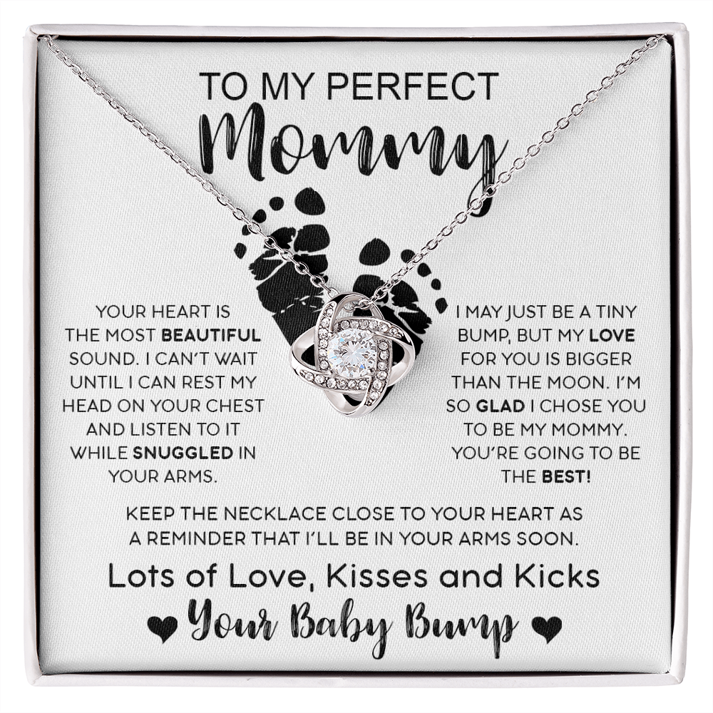 To My Perfect Mommy | Your Heart Is The Most Beautiful (Love Knot Necklace) | Jewelry | C30011TG, C30011TR, lx-C30011, PB23-WOOD, PROD-2083367, PT-922, TNM-1, USER-43062 | TageUnlimited