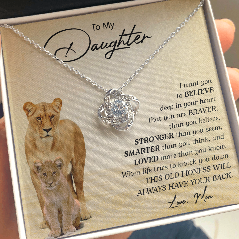 To My Daughter | I Want You To Believe (Love Knot Necklace) | Jewelry | C30011TG, C30011TR, lx-C30011, PB23-WOOD, PROD-2249175, PT-922, TNM-1, USER-43062 | TageUnlimited