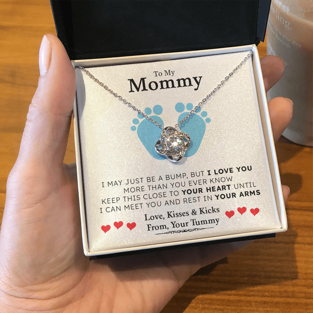 To my Mommy | I May Just Be A Bump 💙💎(Love Knot Necklace) | Jewelry | C30011TG, C30011TR, lx-C30011, PB23-WOOD, PROD-1875621, PT-922, TNM-1, USER-43062 | TageUnlimited