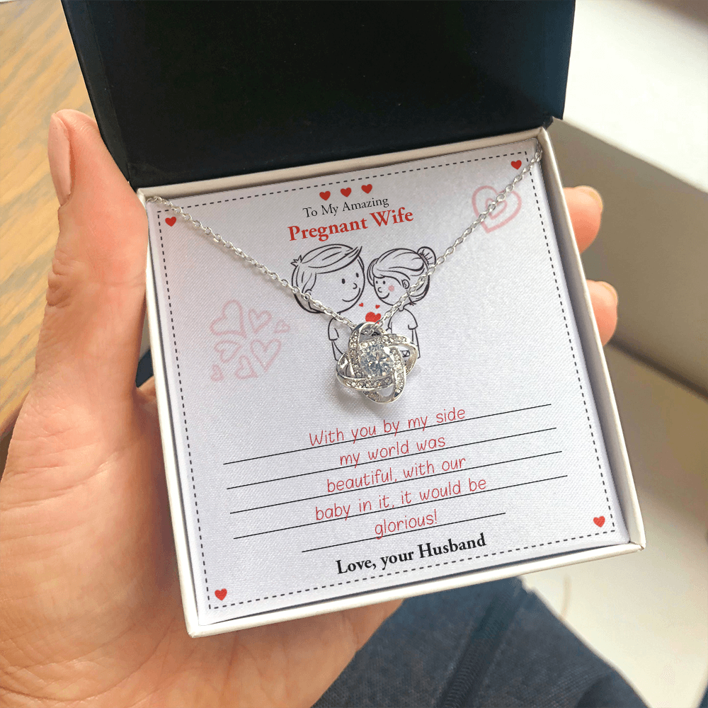 My Amazing Pregnant Wife | With You by My Side 💖💝(Love Knot Necklace) | Jewelry | C30011TG, C30011TR, lx-C30011, PB23-WOOD, PROD-1859619, PT-922, TNM-1, USER-43062 | TageUnlimited