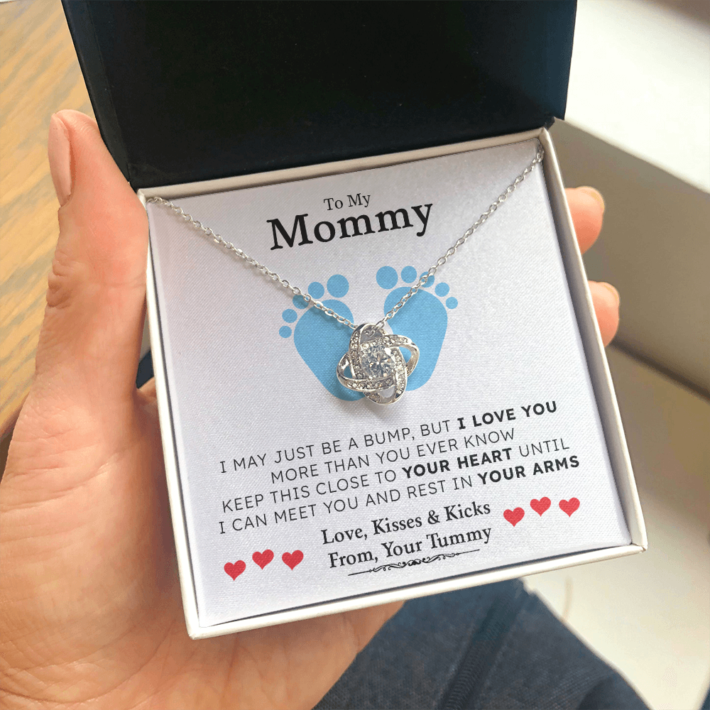 To my Mommy | I May Just Be A Bump 💙💎(Love Knot Necklace) | Jewelry | C30011TG, C30011TR, lx-C30011, PB23-WOOD, PROD-1875621, PT-922, TNM-1, USER-43062 | TageUnlimited