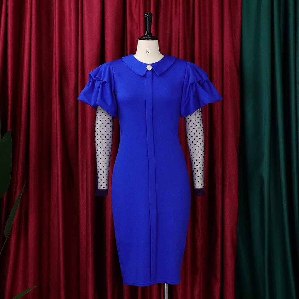Autumn Winter New Dresses for Women Office Ladies Bodycon Solid Full Sleeve High Waisted Elegant Business Work Dress Midi Cloth | 0 | TageUnlimited