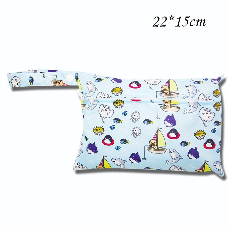 Baby Diaper Bag Cartoon Print Waterproof Wet Dry Nappy Zipper Handbag Stroller Carry Pack Travel Outdoor Wet Diaper Storage Bags | 0 | Tage-Active