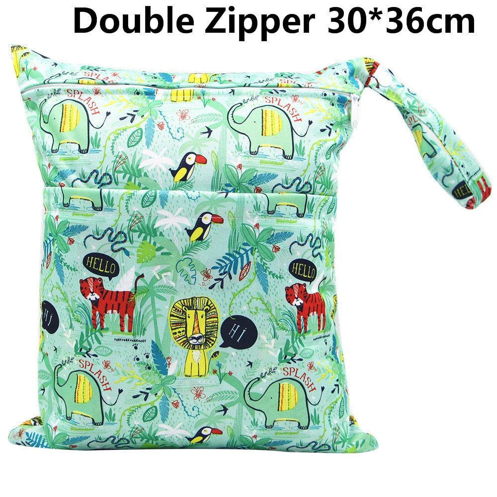 Baby Diaper Bag Cartoon Print Waterproof Wet Dry Nappy Zipper Handbag Stroller Carry Pack Travel Outdoor Wet Diaper Storage Bags | 0 | Tage-Active