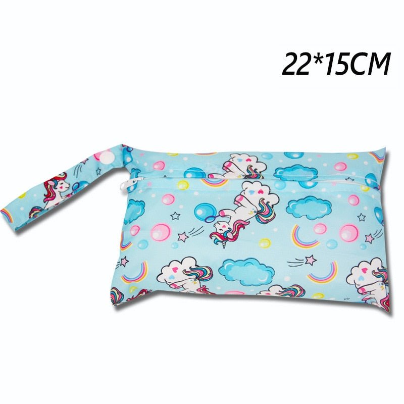 Baby Diaper Bag Cartoon Print Waterproof Wet Dry Nappy Zipper Handbag Stroller Carry Pack Travel Outdoor Wet Diaper Storage Bags | 0 | Tage-Active