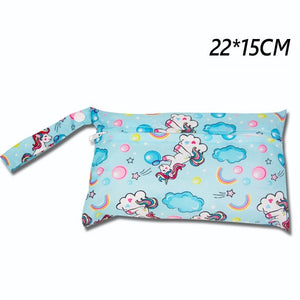 Baby Diaper Bag Cartoon Print Waterproof Wet Dry Nappy Zipper Handbag Stroller Carry Pack Travel Outdoor Wet Diaper Storage Bags | 0 | Tage-Active