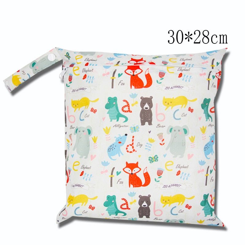 Baby Diaper Bag Cartoon Print Waterproof Wet Dry Nappy Zipper Handbag Stroller Carry Pack Travel Outdoor Wet Diaper Storage Bags | 0 | Tage-Active