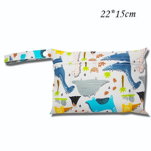 Baby Diaper Bag Cartoon Print Waterproof Wet Dry Nappy Zipper Handbag Stroller Carry Pack Travel Outdoor Wet Diaper Storage Bags | 0 | Tage-Active