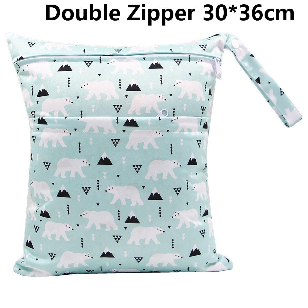 Baby Diaper Bag Cartoon Print Waterproof Wet Dry Nappy Zipper Handbag Stroller Carry Pack Travel Outdoor Wet Diaper Storage Bags | 0 | Tage-Active