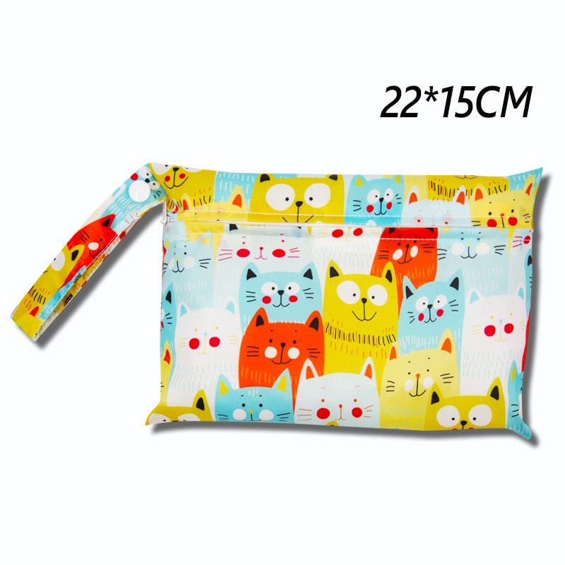 Baby Diaper Bag Cartoon Print Waterproof Wet Dry Nappy Zipper Handbag Stroller Carry Pack Travel Outdoor Wet Diaper Storage Bags | 0 | Tage-Active