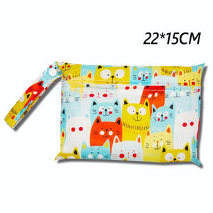 Baby Diaper Bag Cartoon Print Waterproof Wet Dry Nappy Zipper Handbag Stroller Carry Pack Travel Outdoor Wet Diaper Storage Bags | 0 | Tage-Active