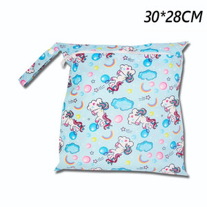 Baby Diaper Bag Cartoon Print Waterproof Wet Dry Nappy Zipper Handbag Stroller Carry Pack Travel Outdoor Wet Diaper Storage Bags | 0 | Tage-Active