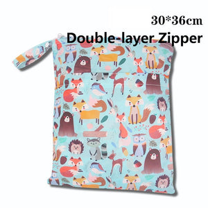 Baby Diaper Bag Cartoon Print Waterproof Wet Dry Nappy Zipper Handbag Stroller Carry Pack Travel Outdoor Wet Diaper Storage Bags | 0 | Tage-Active