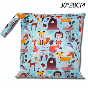 Baby Diaper Bag Cartoon Print Waterproof Wet Dry Nappy Zipper Handbag Stroller Carry Pack Travel Outdoor Wet Diaper Storage Bags | 0 | Tage-Active