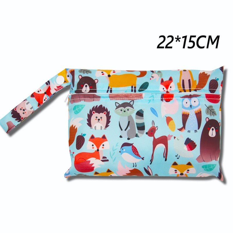 Baby Diaper Bag Cartoon Print Waterproof Wet Dry Nappy Zipper Handbag Stroller Carry Pack Travel Outdoor Wet Diaper Storage Bags | 0 | Tage-Active