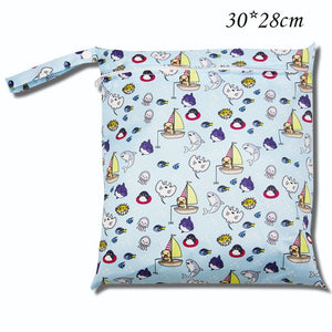 Baby Diaper Bag Cartoon Print Waterproof Wet Dry Nappy Zipper Handbag Stroller Carry Pack Travel Outdoor Wet Diaper Storage Bags | 0 | Tage-Active