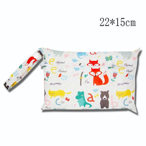 Baby Diaper Bag Cartoon Print Waterproof Wet Dry Nappy Zipper Handbag Stroller Carry Pack Travel Outdoor Wet Diaper Storage Bags | 0 | Tage-Active