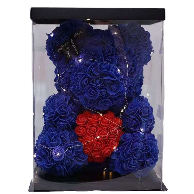 Best selling teddy rose bear luxury pe rose bear 40 cm foam rose bear | Tage-Active